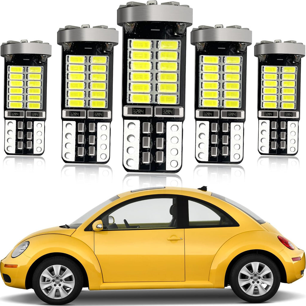 10/pcs LED Interior Lights Bulb Replacement for Volkswagen 2006-2010 VW Beetle Front/Rear Parking Marker Lamps Courtesy Stepwell Glove Box Luggage Compartment Lamp Bulbs