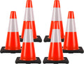 Traffic Cones 18 inch 6 Pack Heavy Duty Safety Cones Orange