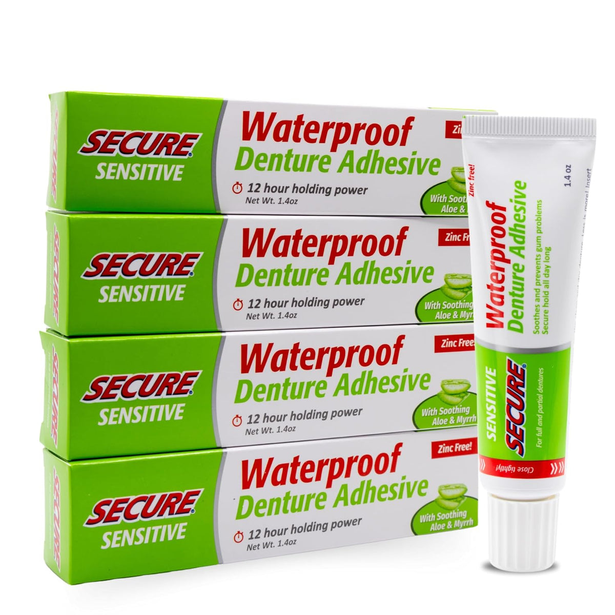 secure sensitive denture adhesive cream, zinc free glue, main product view