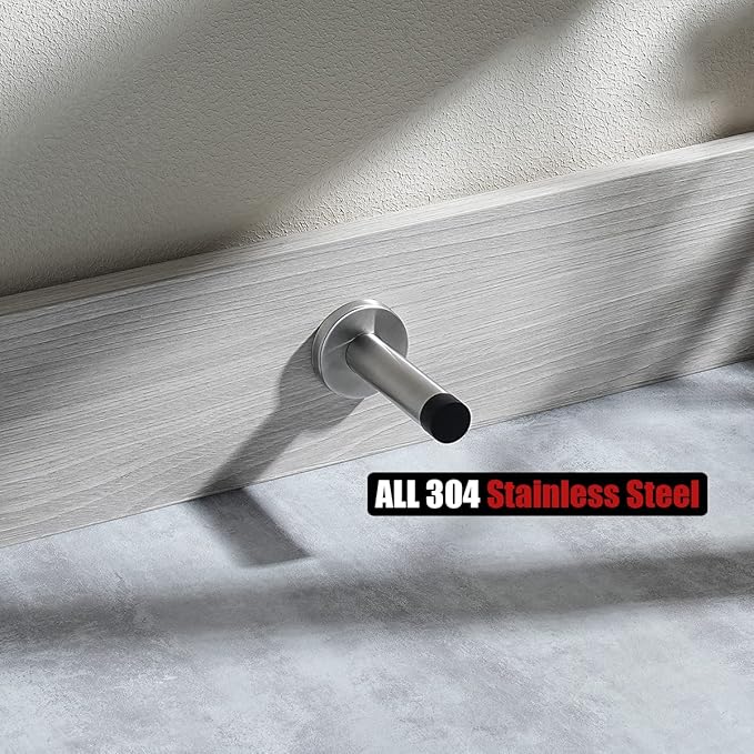 JQK Door Stopper, 304 Stainless Steel Thicken 1mm Sound Dampening Door Stop - Image 5