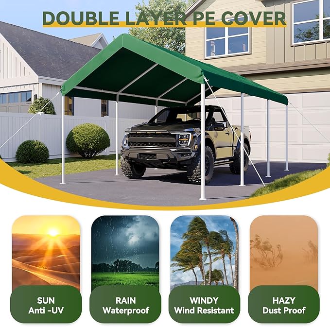 Aoxun 10x20 ft Heavy Duty Carport - Image 5