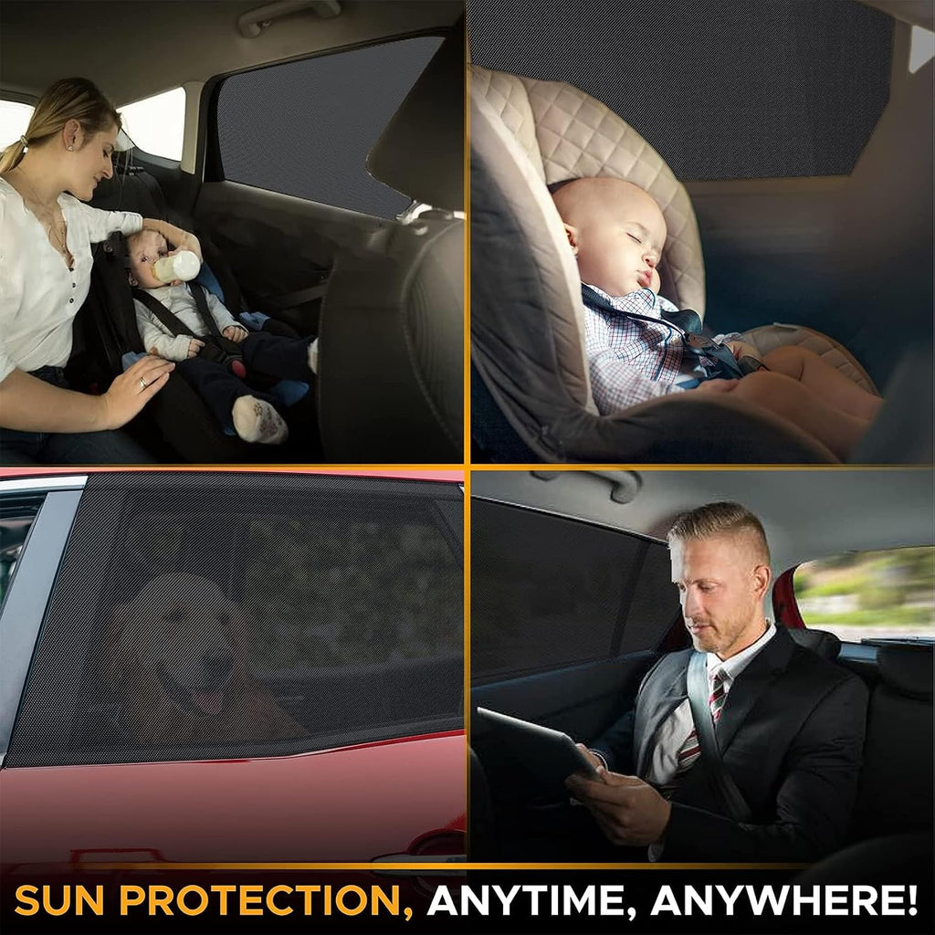 2 Pcs Car Side Window Sun Shade for Chevy Chevrolet Traverse 7 Seater 2024-2025, Car Window Mesh Breathable Sun Blocker Interior Accessories Protective Screen, Back Row