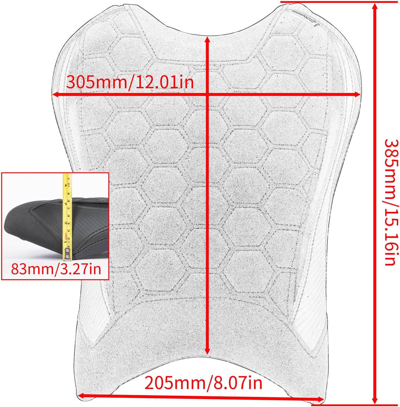Motorcycle Driver Seat Pad for Ninja ZX-10R ZX-10RR 2021-2025 Front Rider Cushion Pressure Relief Saddle, Front-Carbon Fiber Look