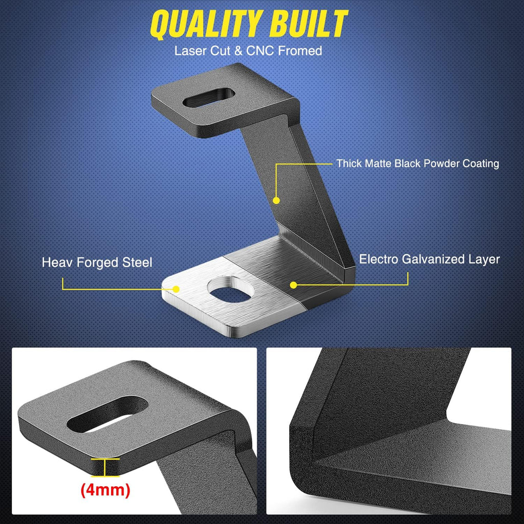 Nilight Ditch Light Bracket Hood Mount Brackets for Front A-Pillar Auxiliary Offroad LED Pod Lights Work Lighting on F150 Raptor 2017-2023 F-150 2015-2023