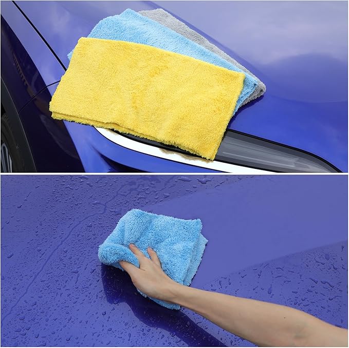 Microfiber Towel for Car Cleaning, Cleaning Supplies Upgraded 450gsm Ultra-Thick - Image 6