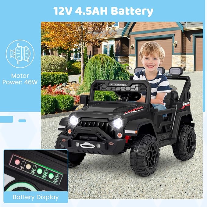 Costzon Kids Ride on Truck, 12V Electric Ride on Car - Image 7