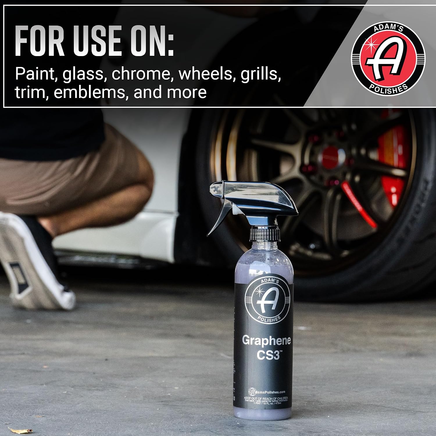 Adam's Polishes Graphene CS3 (16oz) - Graphene Waterless Wash Ceramic Spray Coating Detail Spray | High Gloss Car Wash Cleaning Spray for Car Detailing | RV Boat Motorcycle