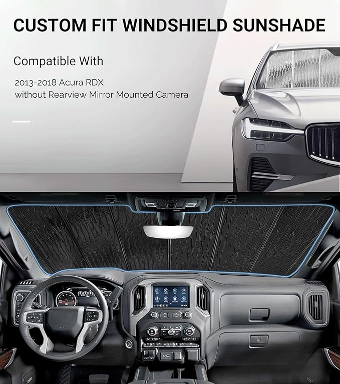 Windshield Sun Shade for Acura RDX 2013-2018, Front Window Sunshade Shield - Image 2