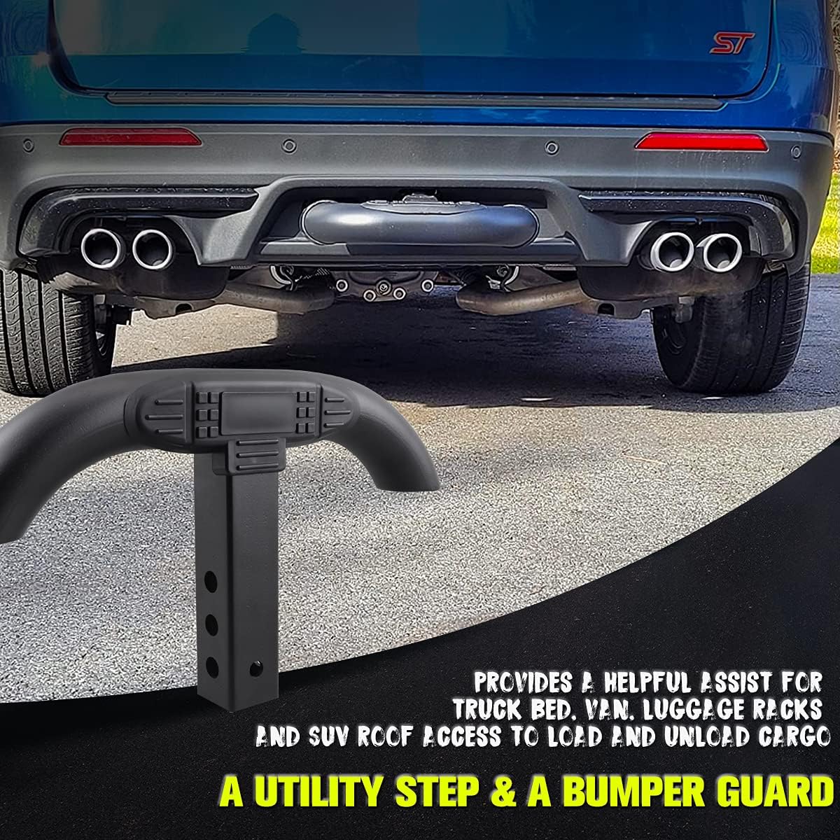 Chelhead Rear Hitch Step Fits for Trucks SUV 2 Inch Towing Receiver | Heavy-Duty, Anti-Slip Pad, Universal, Rear Bumper Mount Compatible with Trucks Chevy (Chevrolet) Ford Toyota Dodge RAM Jeep