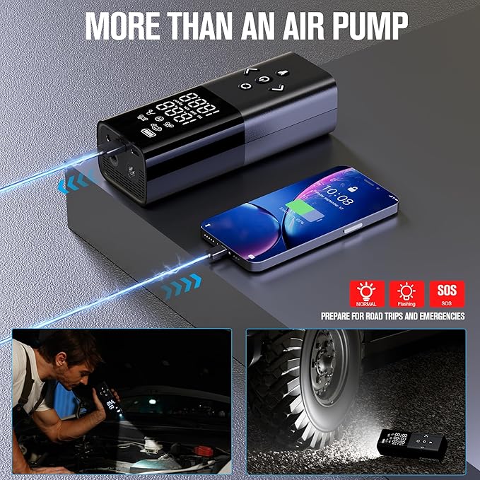 GOOLOO AP150 Tire Inflator Portable Air Compressor, 2X Faster 150PSI Cordless - Image 5
