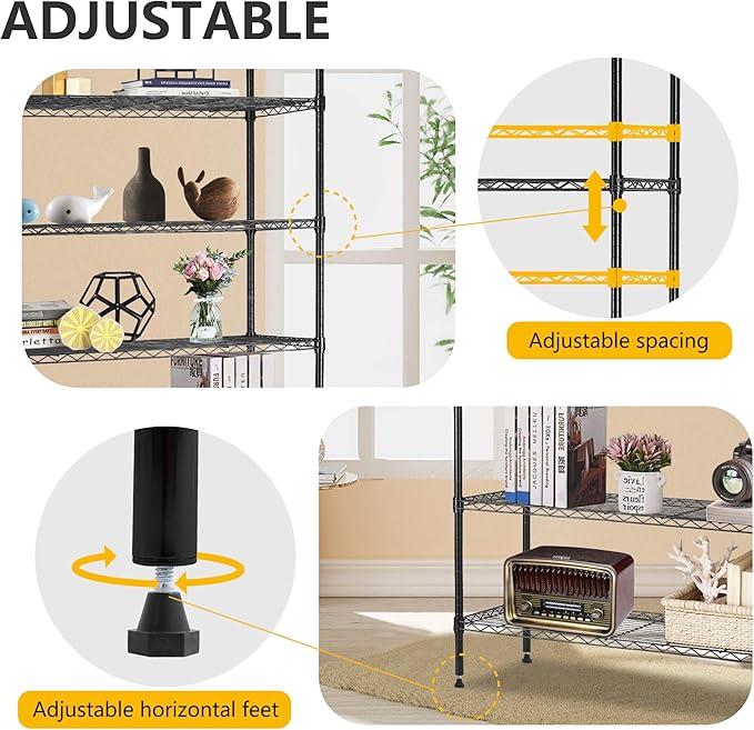 16''Lx42''Wx72''H 6 Shelf Wire Shelving Unit Heavy Duty Metal Storage Shelves - Image 5