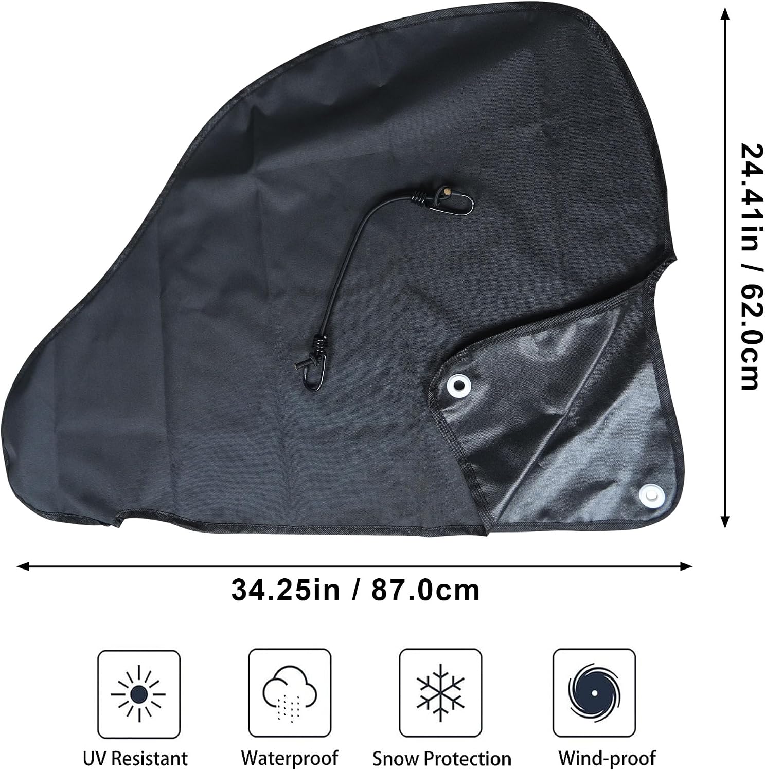 Caravan Hitch Cover Waterproof Breathable Tow Hitch Cover, Tongue Jack Protective Cover Trailer Hitch Lock Covers Fit for Rv Caravan Trailer (Black)