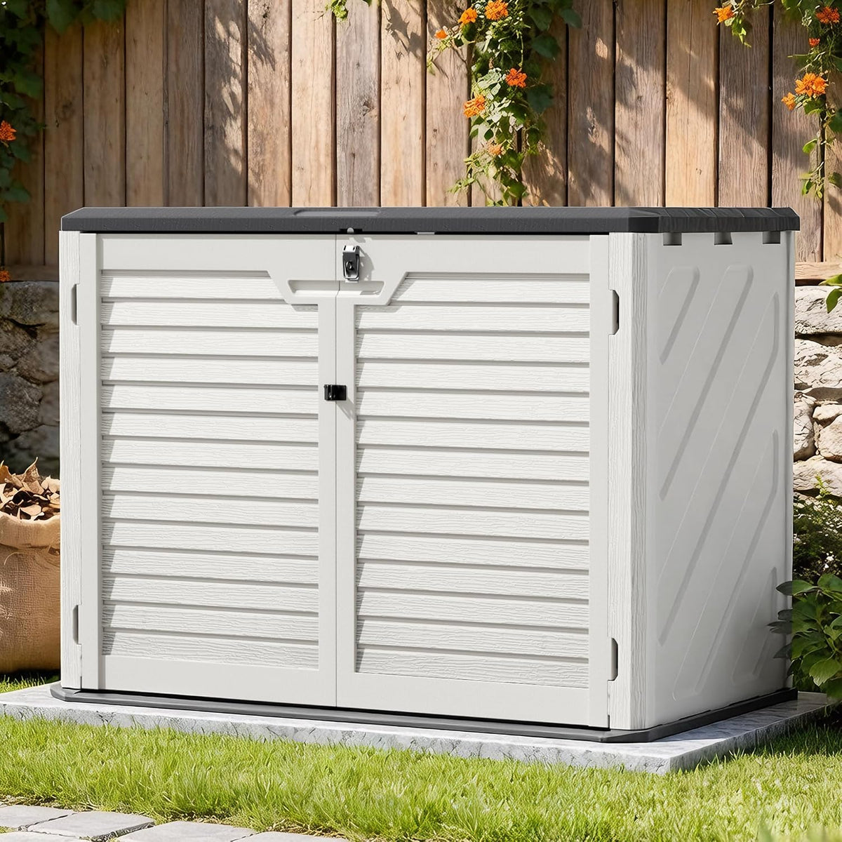 31 cu.ft outdoor storage, lockable vertical resin outdoor, main product view