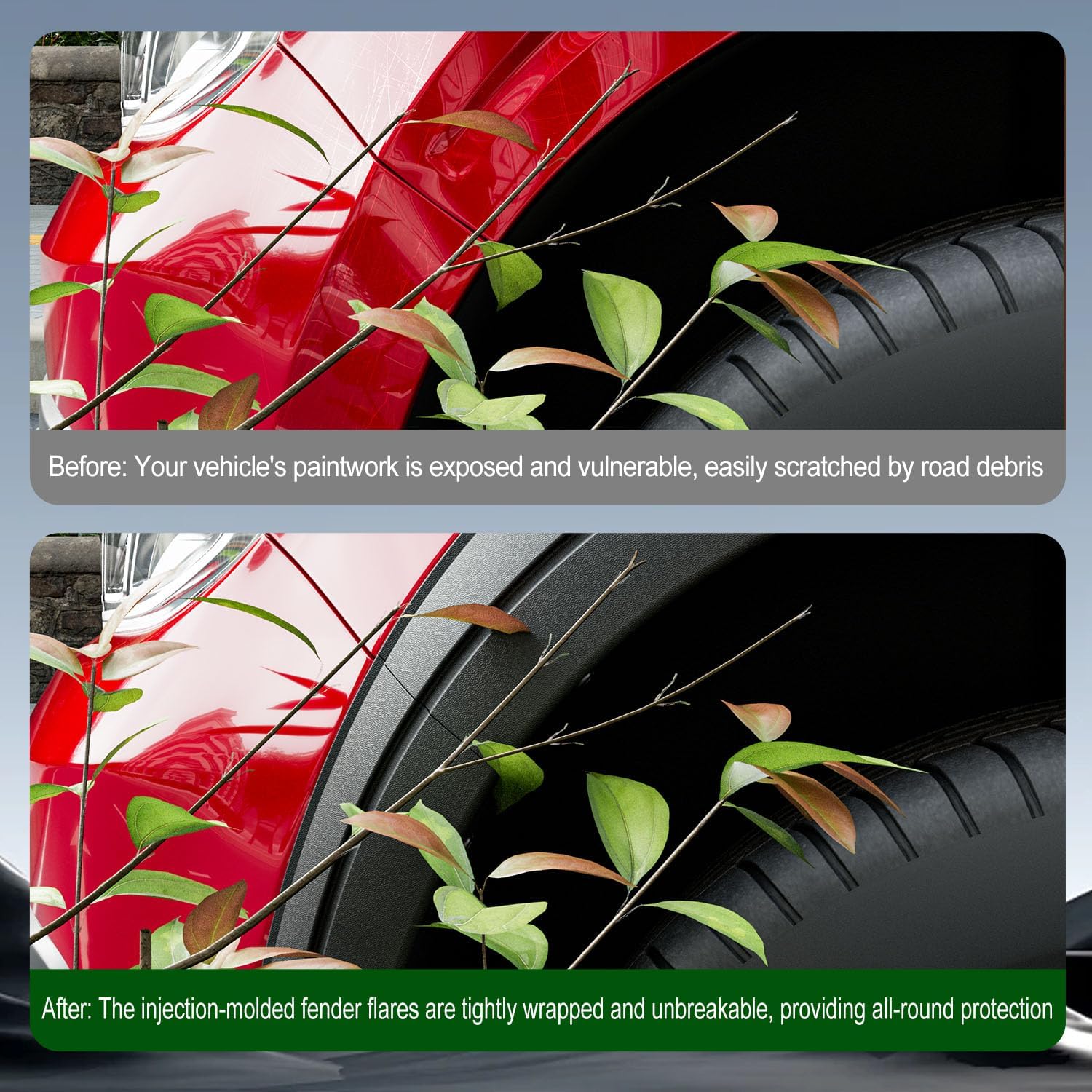 xipoqix Three-section Fender Flares Compatible with 2022-2025 Ford Maverick 12PCS Wheel Brow PP Wheel Trim Strips Replacement for 2022-2025 Ford Maverick Accessories