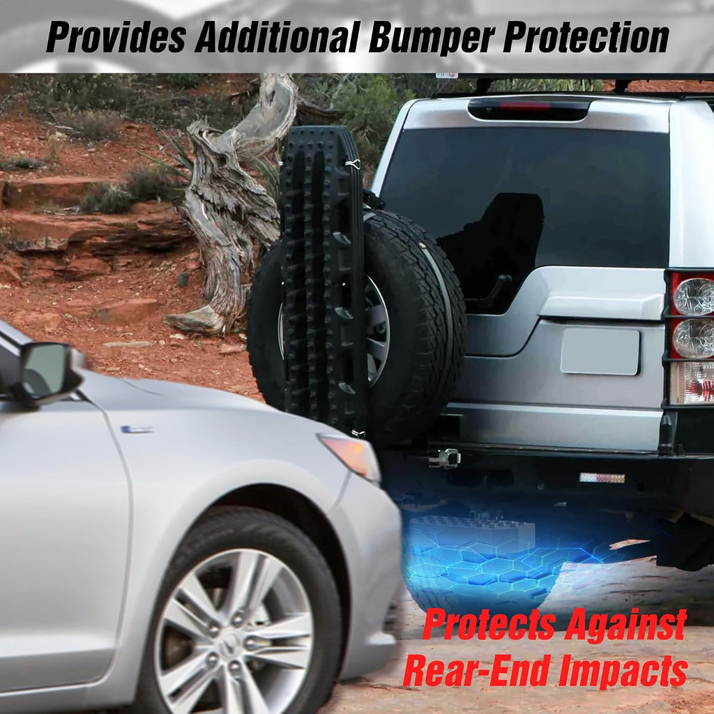 YZONA Tow Hitch Step Trailer for 2" Receivers, 400 lbs Maximum Load, with Pin Clip & U-Bolts Stabilize, Compatible with Pickups Trucks Car SUV Van RV, Anti Slip and Rust Towing Bumper Guard Protector