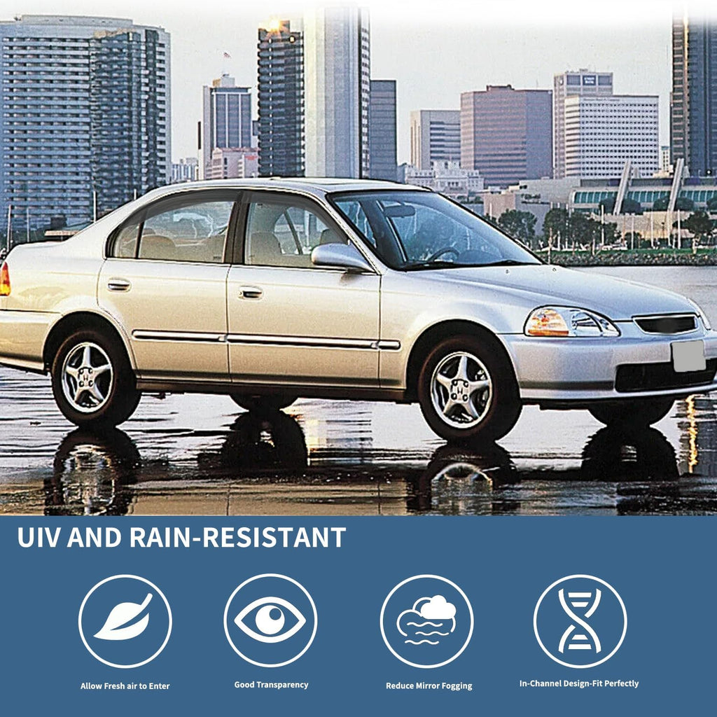 rain guards window visors wind deflector fits for, side view