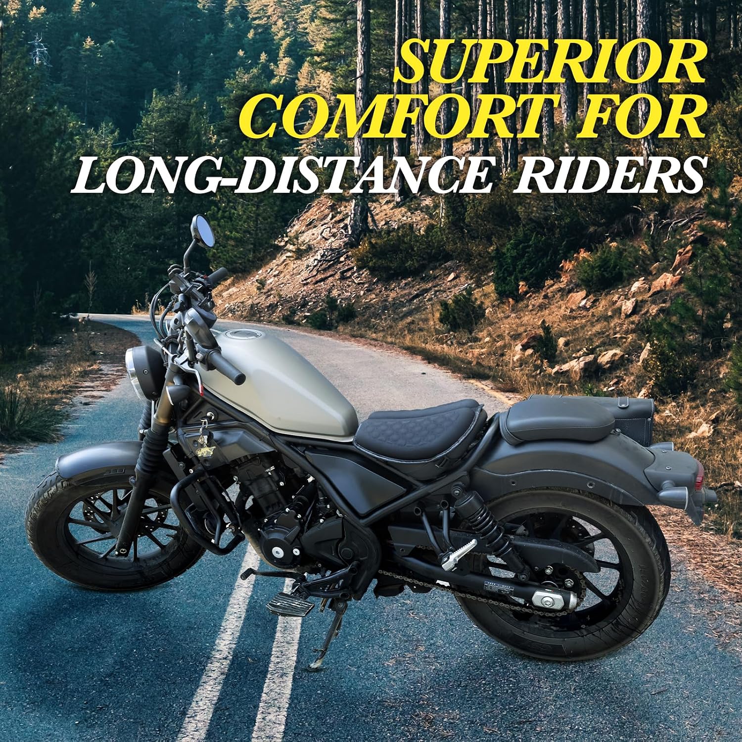 Foldable Motorcycle Gel Seat Cushion with Sunshade Cover – 3D Dome-Shaped Shock Absorption Seat Pad, Comfort & Butt Protection for Long Rides, Stay Cool & Comfortable