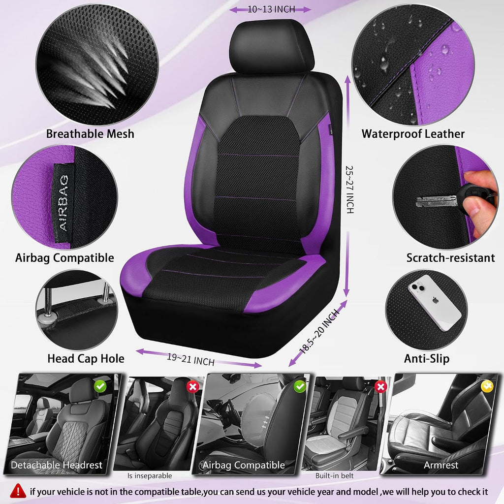 car pass leather seat covers, breathable universal car shown in use