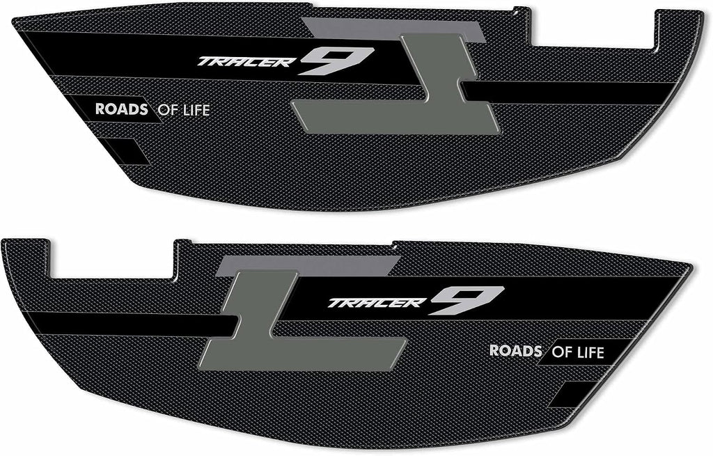 labelbike - 3D Stickers Motorcycle Side Bags Protection and Decoration in Resin Compatible with Yamaha Tracer 9 2021-2026 Color Gray Black Carbon