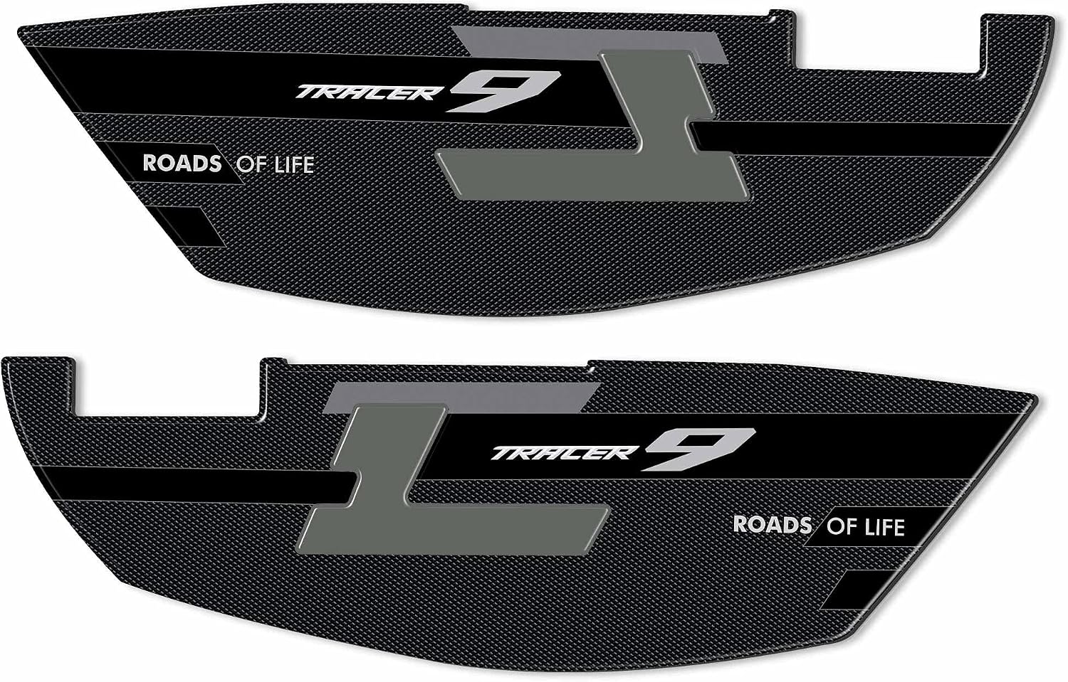 labelbike - 3D Stickers Motorcycle Side Bags Protection and Decoration in Resin Compatible with Yamaha Tracer 9 2021-2026 Color Gray Black Carbon