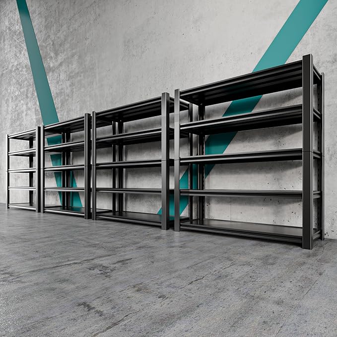 76" H x 60" W x 24" D 5-Tier Heavy Duty Garage Shelving Unit, 3000 LBS Capacity by Nexvrtau
