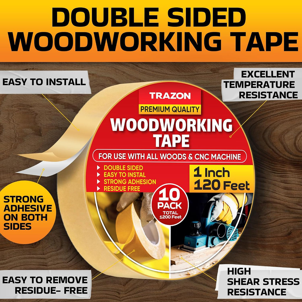 trazon double sided woodworking tape super strong, 10 shown in use