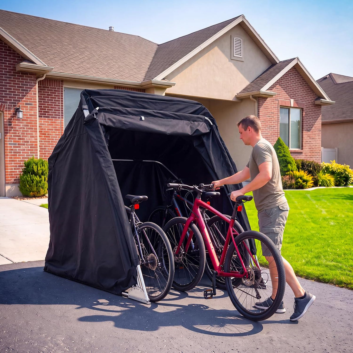 quictent motorcycle garage pod shelter hard shell with, view 9