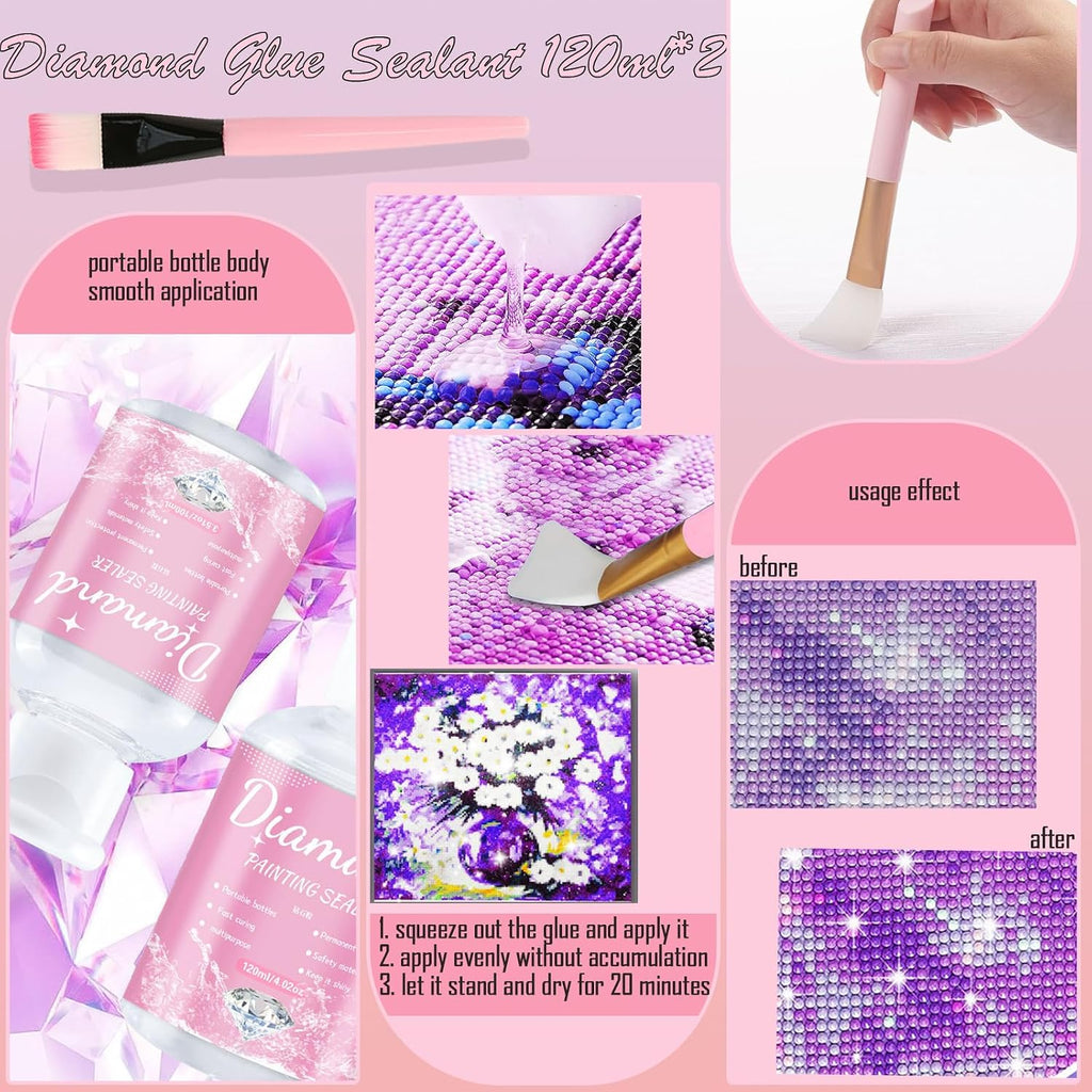 nlxcxucy 158pcs diamond art accessories kit, side view