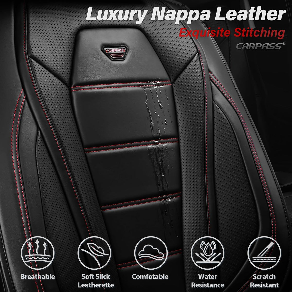 car pass luxury nappa leather car seat covers, side view