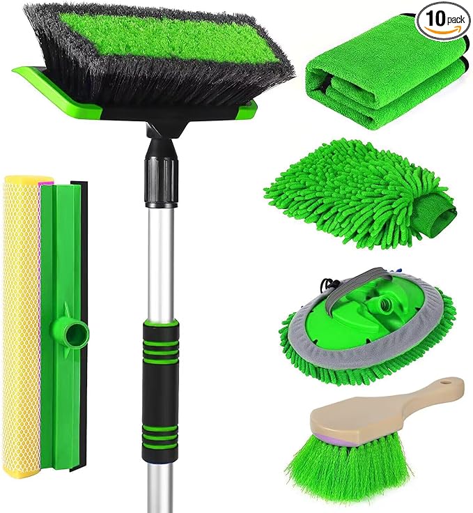62'' Car Wash Brush with Long Handle, Soft Bristle Scratch-Free Car Wash by Stemni