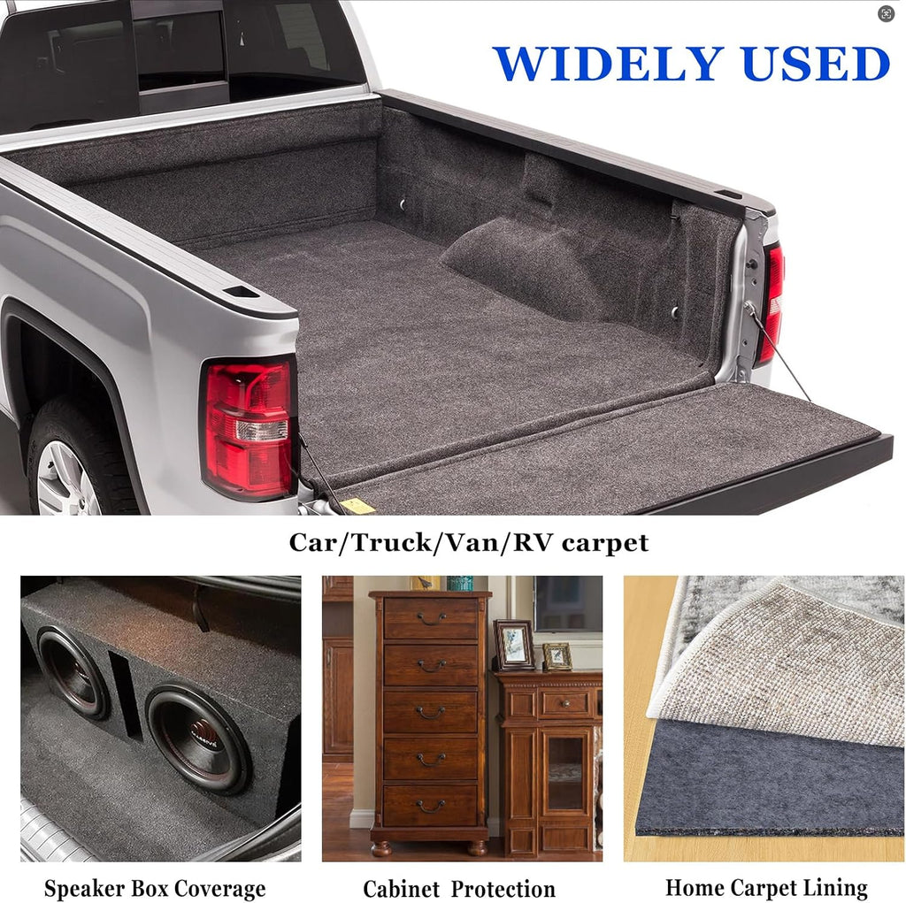 45"x78"Car Carpet Stain Resistant Carpet Liner Tear Resistance Covering Renovate for Truck Auto RV Boat Marine 2mm (Black, 45inchx78inch)