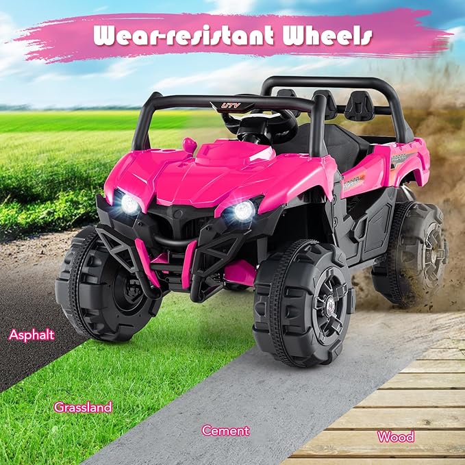 OLAKIDS 12V Ride on Car UTV, Battery Powered Off-Road Kids Electric Vehicles - Image 7