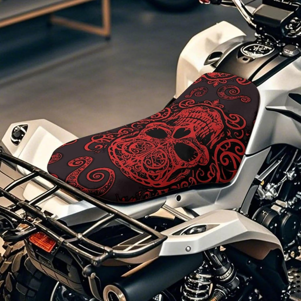 Skull Universal ATV Seat Cover Horror Halloween Bloody Skull Comfortable Breathable Soft Non Slip Seat Cover Protector Mexican Day of The Dead Compatible with Most Models