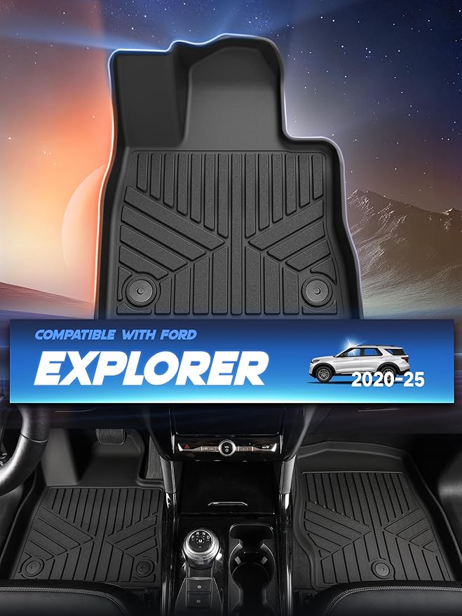 Car Floor Mats for Ford Explorer 2020-2024 2025 Accessories, TPE All Weather - Image 2