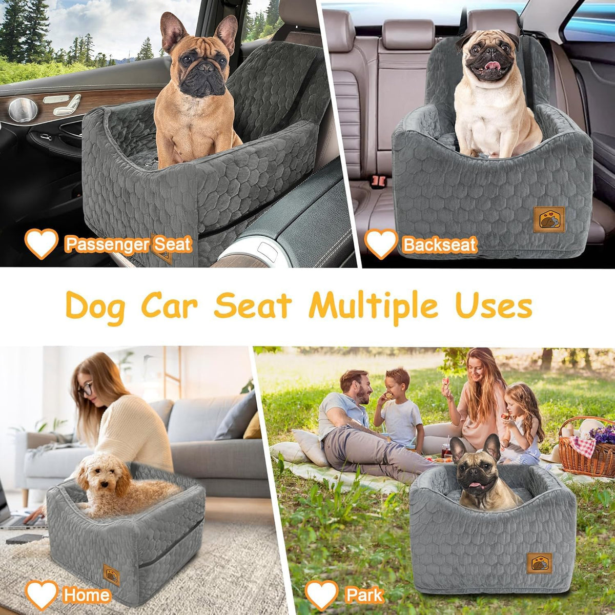 dog car seat for small/medium dogs, memory foam, package contents
