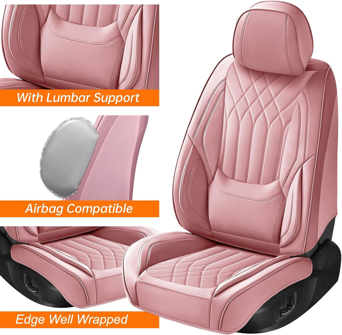 pink car seat covers full set universal 5-seater, package contents