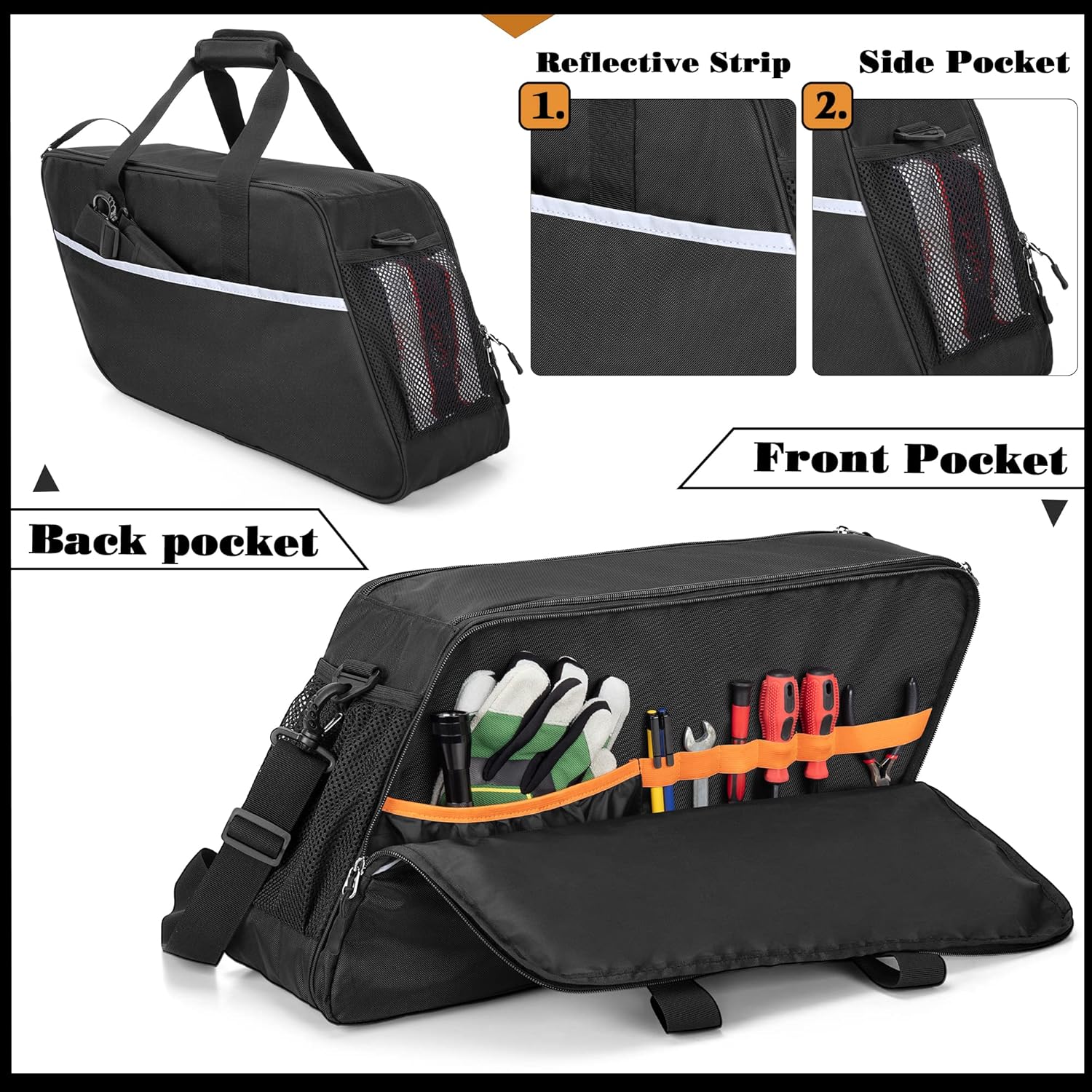 HODRANT Saddlebag Liners Bag, Travel Motorcycle Saddlebag Organizer Compatible with Harley Davidson 1993-2022 Touring Road Glide/Street Glide/Electra Glide/Road King Hard Saddlebag, 1 Bag Only