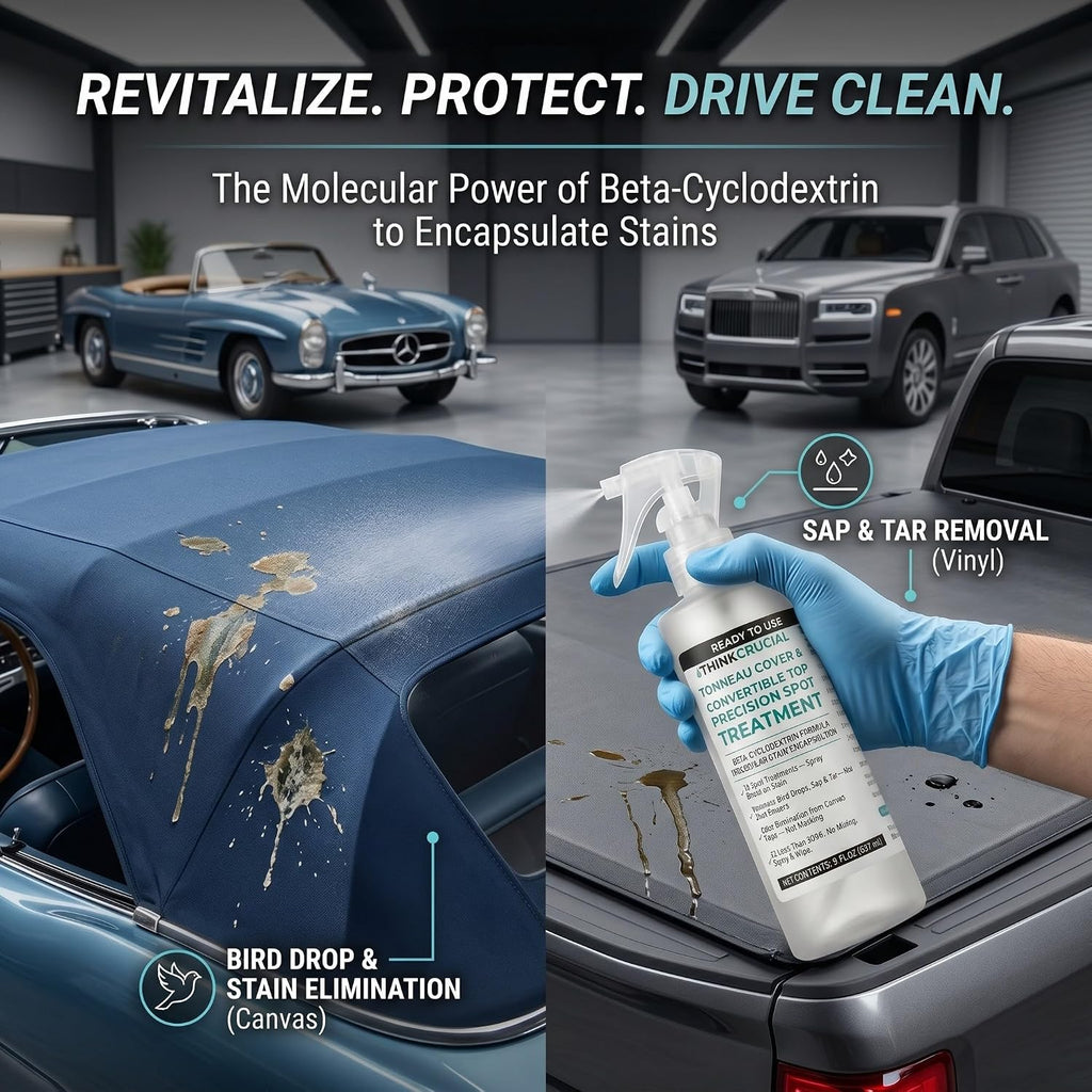 Think Crucial Bird Drop Sap Tar Remover for Tonneau Covers & Convertible Tops, 16 Treatments, 8oz