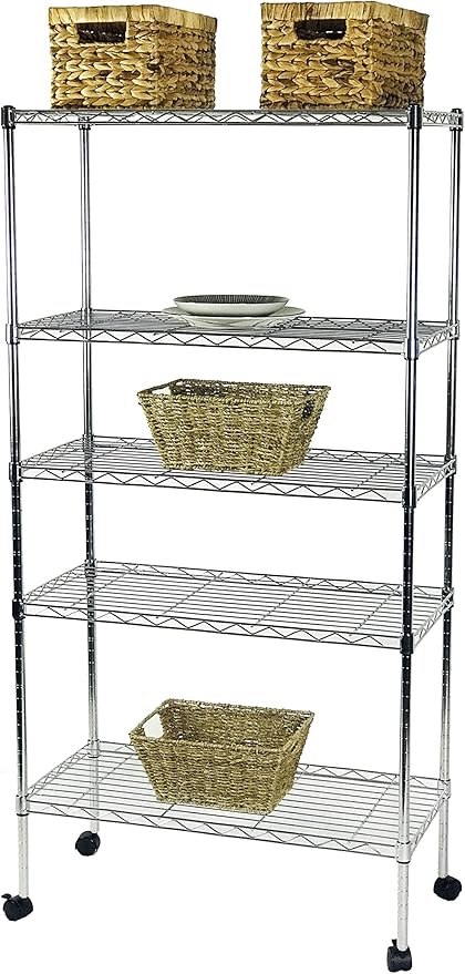 Displays By Jack 5 Tier Heavy Duty Wire Shelving Unit Storage Rack by DisplaysByJack