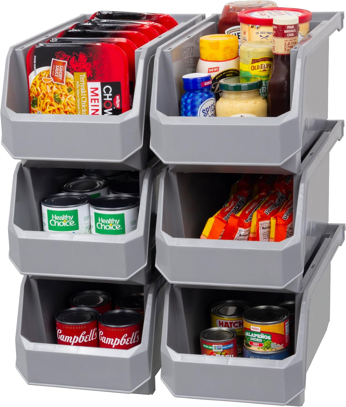 Plastic Containers for Organizing and Storage Bins for Closet, Garage or Pantry