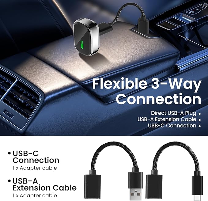 Wireless CarPlay Adapter, 2-in-1 Apple CarPlay & Android Auto Wireless Adapter - Image 6