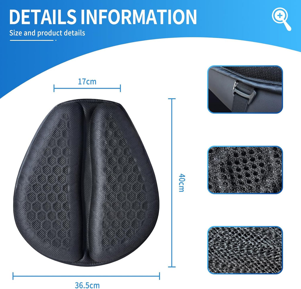 Motorcycle Seat Cushion Gel Pad Universal with 3D-Honeycomb Structure, Soft Gel Seat Pad for Motorcycle, Foldable & Anti-slip Protection, Breathable and Shock Absorption Comfortable for Long Rides