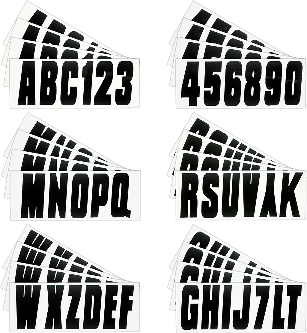 Hardline Products USA Series 350 Boat Lettering & Registration Decal Kit – Solid Black, 3-Inch –Fuel Resistant Marine Vinyl – Fits Boats, PWC, Pontoons – 146 Piece Set -BLK350EC