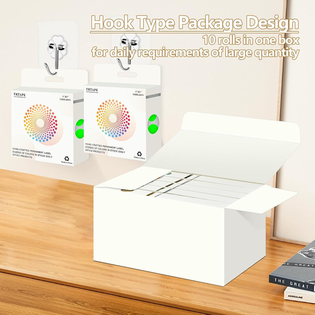 1 inch round sticker dot stickers, 10000 dot, side view