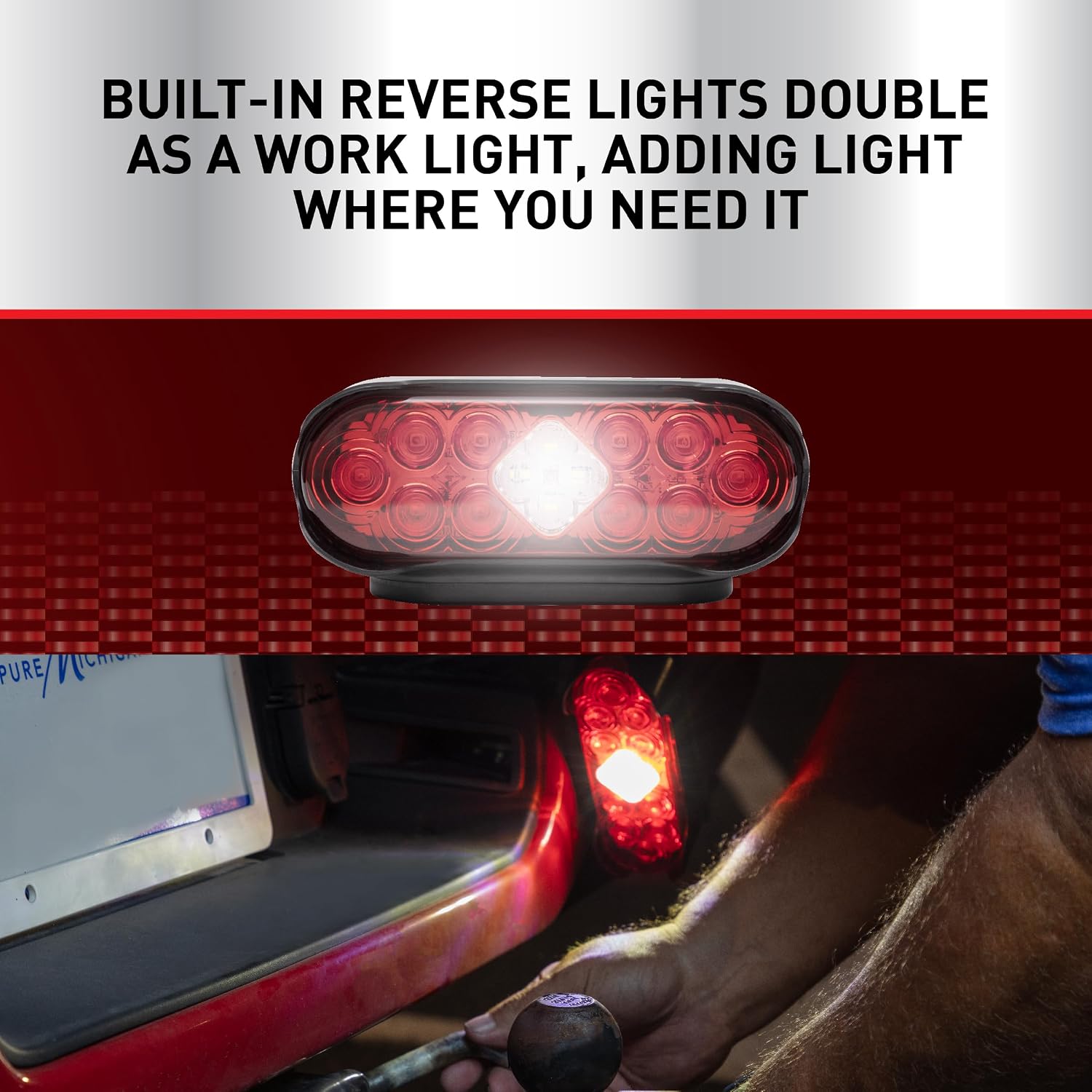 Hopkins C6305 LED Wireless Mag Towing Light with Backup, 65 ft. Wireless Light Operation, Kit of 2 Wireless LED Lights