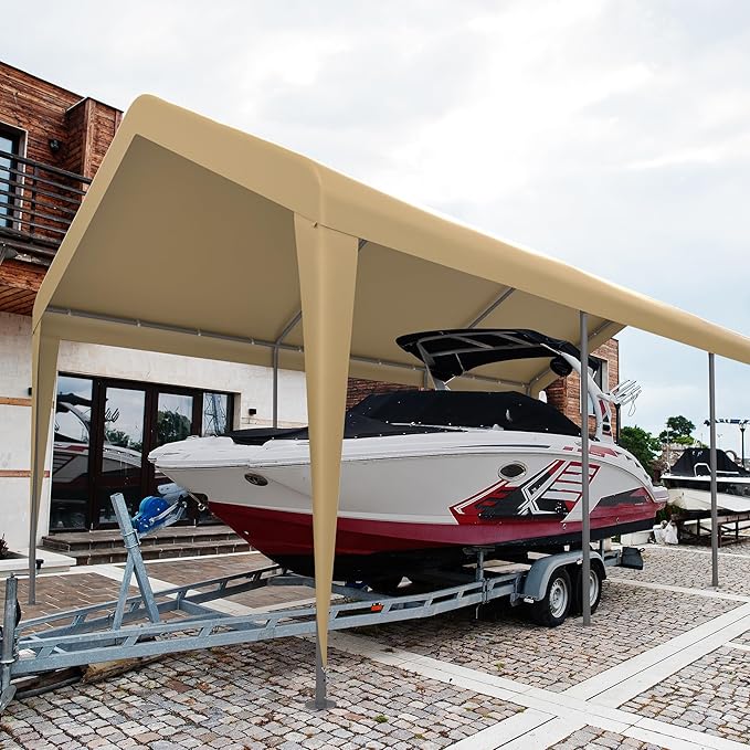 Morngardo Carport 10'x20', Heavy Duty 120 LBS Car Canopy Portable Garage - Image 6