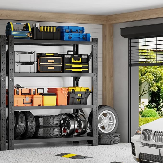 4000LBS Garage Shelving 48" W Garage Shelving Heavy Duty 4-Tier Metal Storage - Image 2