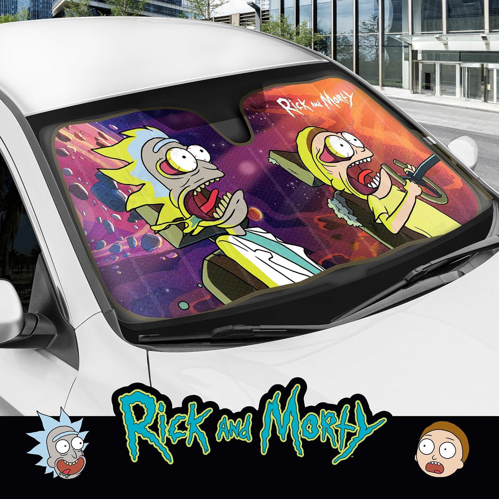 Rick and Morty Car Windshield Sun Shade Accordion Style Sunshade for Car Window Cartoon Car Sun Shade Rick and Morty Car Accessories