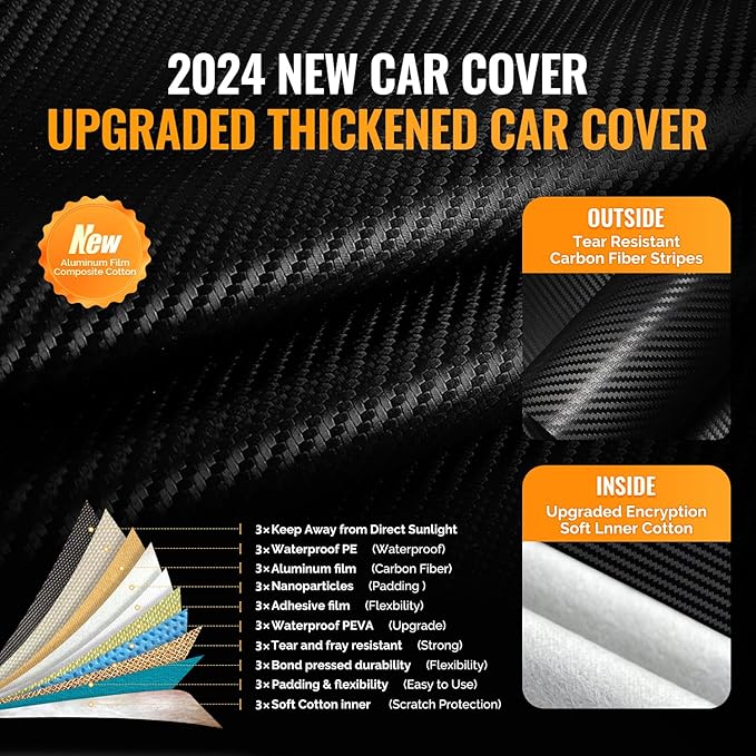 30 Layers Truck Car Cover for Automobiles All Weather Waterproof, Outdoor - Image 2