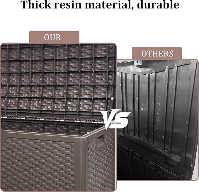 80 Plus Gallon Outdoor Storage Box, Waterproof Resin Deck Box Outdoor Storage - Image 8